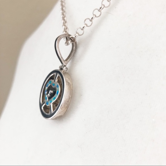 Cynthia Griffis Sterling Silver Heart Peace Symbol Pendant Cable Chain Necklace - Picture 3 of 12